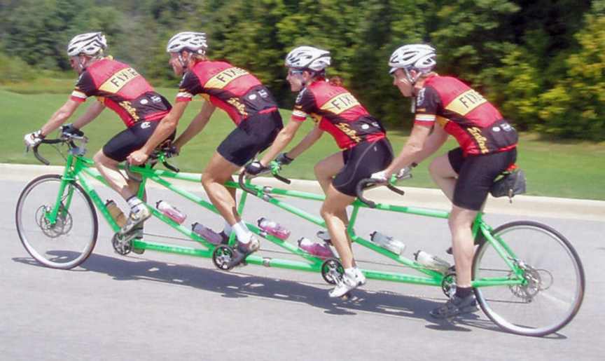 Alex Mead Bikeworks quad bicycle with S and S  Couplings